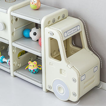 Large Kids' Storage Train Toy Organizer in White